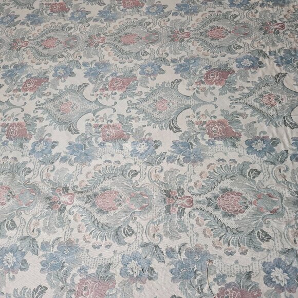 Upholstery Tapestry Fabric Material Renaissance Baroque Blue Cream 56" Wide by Y - Picture 1 of 9